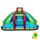 Inflatable Double Water Slide Park with Obstacle Course and 680W Blower by LJGDeals