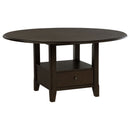 Fulton - Round Dining Table With Drawer - Dark Brown by HouseOfZazla