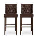 Solstara Upholstered Dining Barstool with Button Tufted and Wing Back by HouseOfZazla
