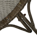 4-Piece Rattan Outdoor Patio Conversation Set with Seating Set for 5 and Coffee Table for Porch, Backyard and Garden (Brown Grey)