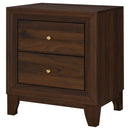 Anza - 2 Drawer Nightstand Bedside Table With Smooth Storage - Walnut by HouseOfZazla
