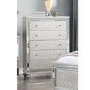 5 Drawer Bedroom Chest With Diamond Patterned Fronts - Silver by HouseOfZazla
