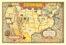 Vintage Map of United States 1926