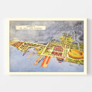 Vintage Map of Great Lakes Exposition Cleveland, 1936