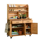 TOPMAX 65''H Large Garden Potting Bench with Lockable Wheels and Storage Cabinet by HouseOfZazla