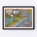 Vintage Map of North Beach Washington, 1918