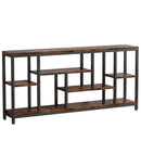 Tribesigns - Extra Long Console Table, 3 Tier With Storage Shelves - Rustic Brown by HouseOfZazla