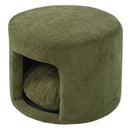 Green Pet Friendly Ottoman with Removable Pet Cushion and Hidden Pet Nook by HouseOfZazla