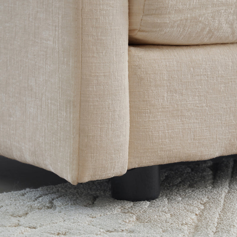 Walker Edison | Chenille Ottomans Footrest to Combine with Matching Sofa