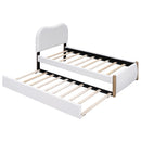 Upholstered Platform Bed With Wood Supporting Feet And Trundle by Unique Piece Furniture