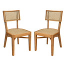 Netro Acacia Wood Dining Chair with Light Brown Wicker