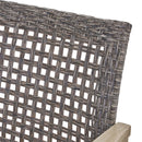 Hampton Outdoor Wood and Wicker Loveseat - Gray by HouseOfZazla