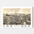 Vintage Map of Springville, New York 1892
