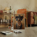 Cowboy Dachshund in Leather and Lace