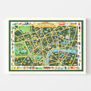 Vintage Map of London, England 1950