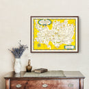 Vintage Map of Hartfordshire, United Kingdom 1950