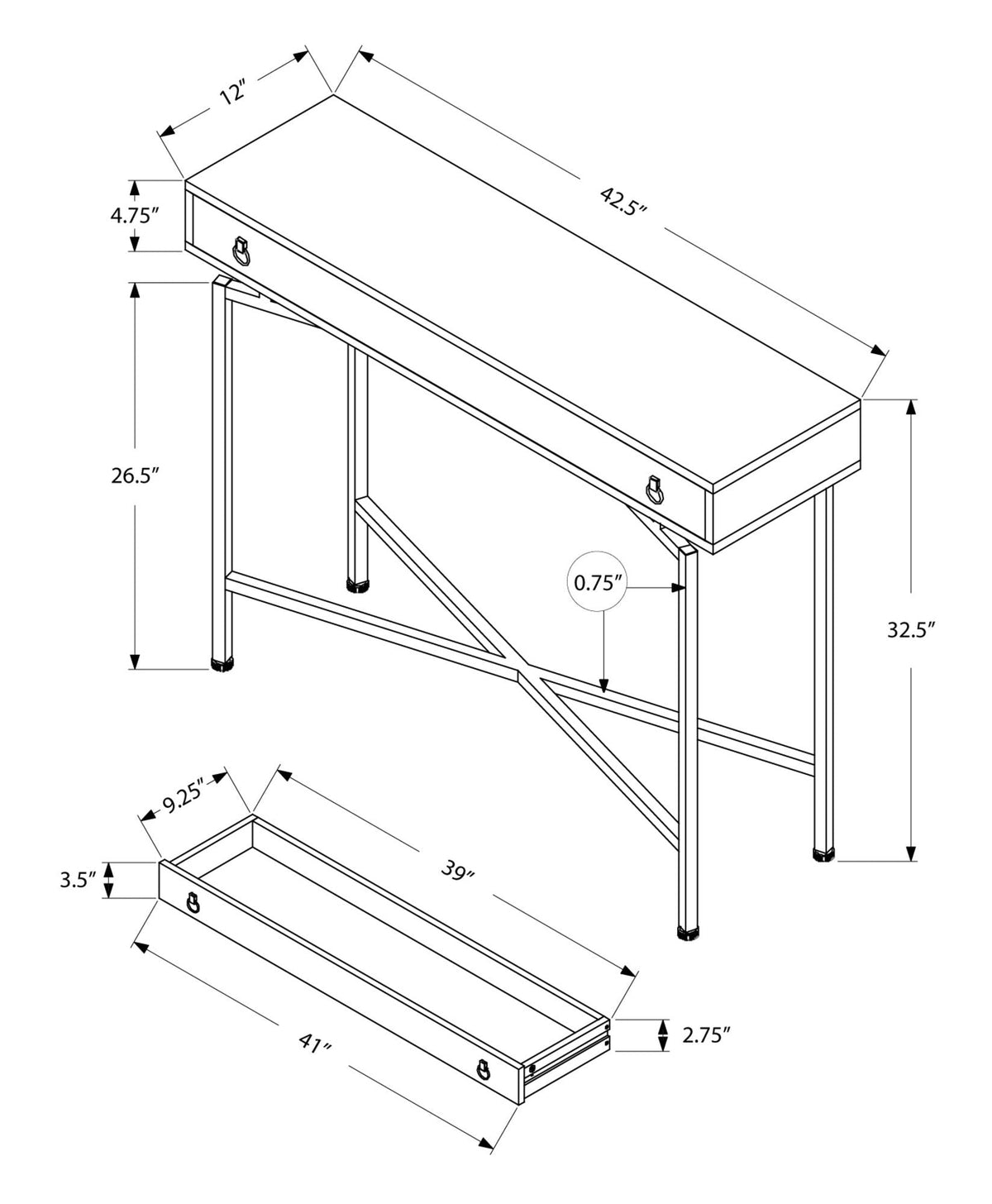 Accent Console Table For Entryway, Functional Storage Drawer, photo 11 of 18