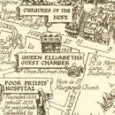 Vintage Map of Canterbury, England 1952