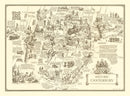 Vintage Map of Canterbury, England 1952