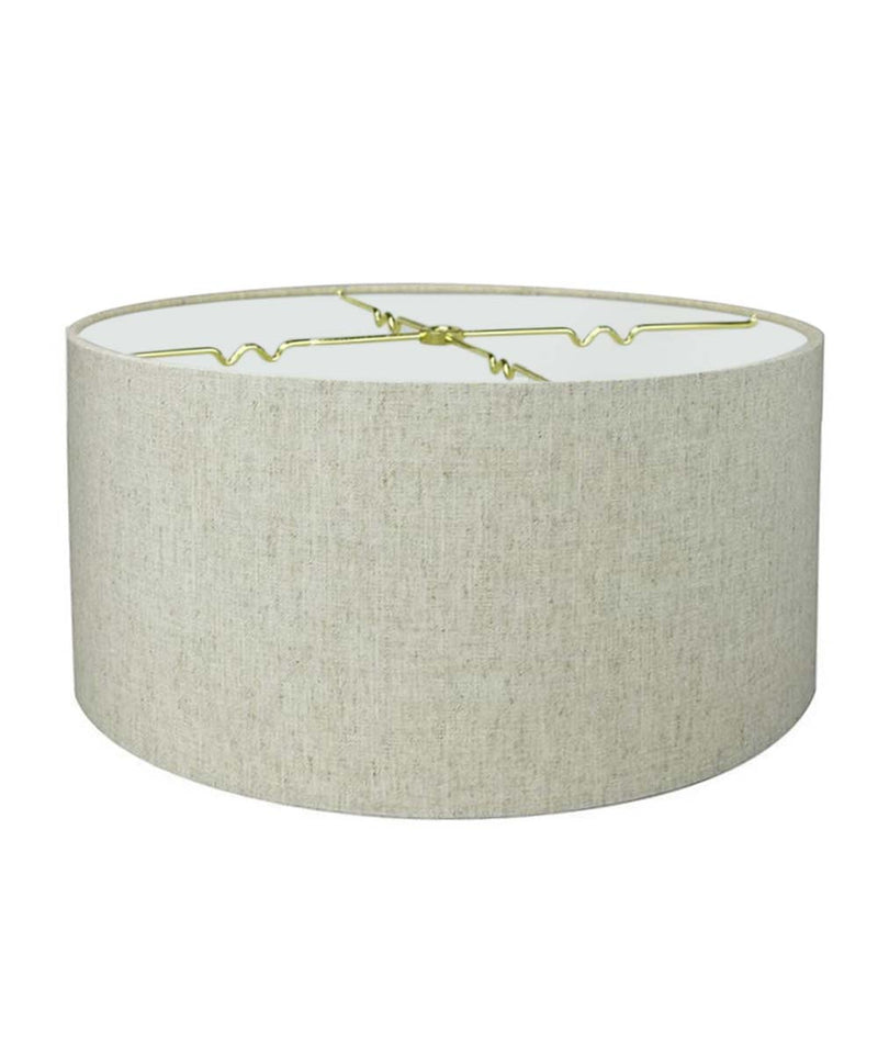 16"x16"x9" Textured Oatmeal Hardback Drum Lampshade