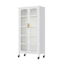 6 Tier Storage Cabinet With Transparent Door, Adjustable Shelves & Wheels by HouseOfZazla
