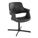 Vintage Flair - Mid-Century Modern Swivel Chair With X - Pedestal - Black by HouseOfZazla