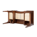 Dauphin Gold Accent 5-Drawer Wood Executive Desk Dark Walnut Ash Wood & Veneer by HouseOfZazla