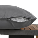 6-Piece Rope Patio Furniture Set, Outdoor Furniture with Acacia Wood Cool Bar Table with Ice Bucket, Deep Seat Patio Conversation Set with Two Stools for Backyard Porch Balcony (Grey)