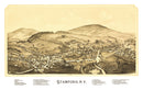 Vintage Map of Stamford, New York 1890