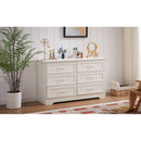 Modern 3 Drawer Bedroom Chest of Drawers with 6 Drawers Dresser, Clothes Organizer -Metal Pulls for Living Room, Bedroom, Hallway, White,47.6" x 15.7" x 28.9"