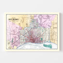 Vintage Map of Detroit, Michigan 1883