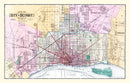 Vintage Map of Detroit, Michigan 1883