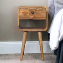Mini Chestnut Curve Lower Bedside Nifhtstand by Unique Piece Furniture