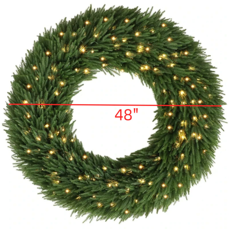 48 In Artificial Norfolk Pine Christmas Wreath, Pre-Lit, photo 5 of 10