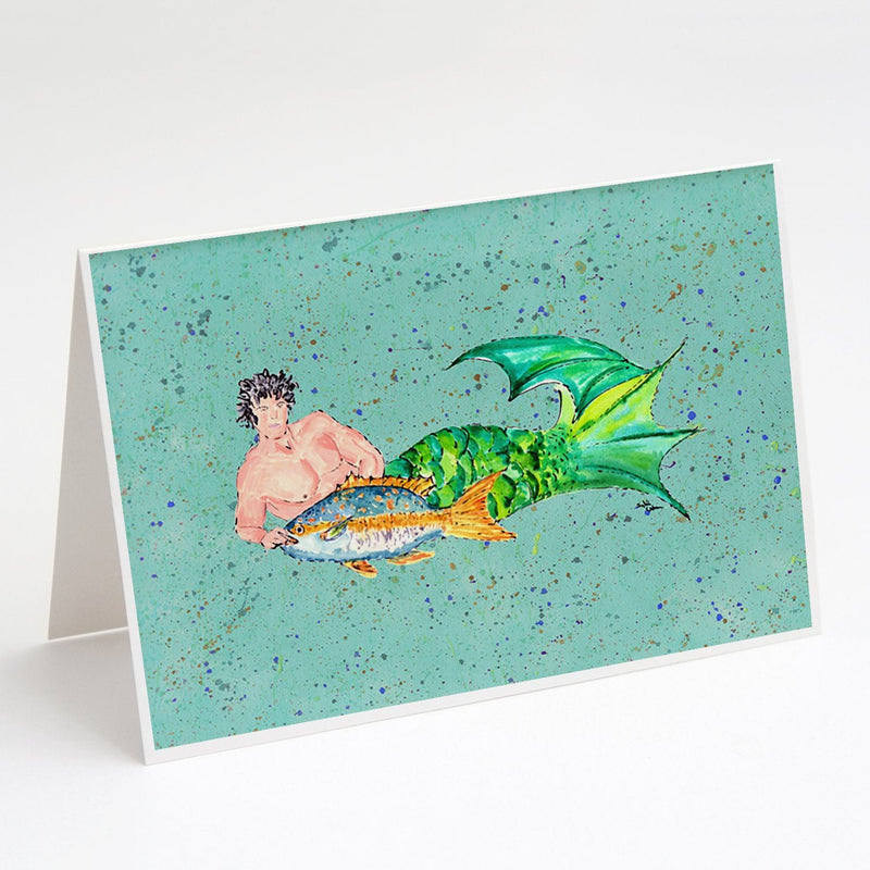 Black Headed Merman Greeting Cards and Envelopes Pack of 8