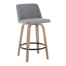 Toriano - Contemporary Fixed-Height Counter Stool & Swivel With Round Footrest (Set of 2) by HouseOfZazla