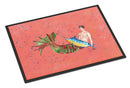 Brunette Merman Doormat Indoor Outdoor 24H X 36W Front Door Mat Rugs for Entryway, Non Slip Washable Low Pile,