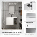 30" Wall-Mounted Bathroom Vanity With Ceramic Sink, Glossy by HouseOfZazla