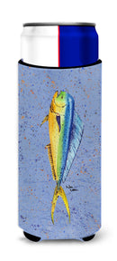Fish Dolphin Slim Can Hugger , Insulated Foam Hugger for 12 oz Slim Cans, Beer Bottles & Water Bottles, Printed in USA