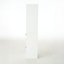 Retro Style 75'' Tall Display Shelf With Cabinet For Hallways Living Room Kitchen - White by HouseOfZazla