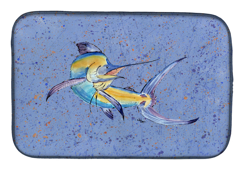 Blue Marlin Dish Drying Mat – Absorbent, Artistic Kitchen Essentials 8350DDM