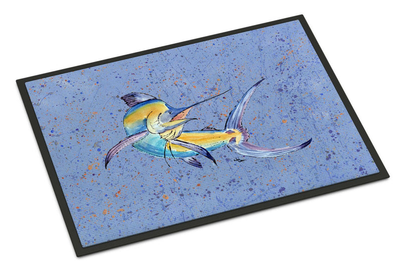 Blue Marlin Doormat - 18x27 Decorative Floor Mat – Indoor/Outdoor Rug with Artistic Flair