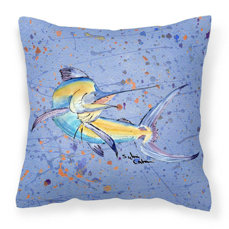 Blue Marlin Throw Pillow - 14x14 Decorative Pillow – Art for Your Home & Patio 8350PW1414