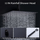 Contemporary Shower System With 12" Rainfall Head And Handheld Spray, Wall Mounted by HouseOfZazla