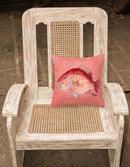 Strawberry Snapper Decorative Throw Pillow 14x14 Indoor Outdoor Accent Cushion, Fabric Cover with Insert for Sofa, Bed, Porch & Living Room