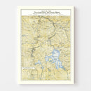 Vintage Map of Yellowstone National Park, 1882