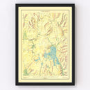Vintage Yellowstone National Park Map 1915