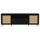 Arini Rattan Cane 2-door TV Stand Media Console Black