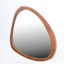 Asymmetrical Wall Mirror Wooden Framed Mirror Large Sized Dressing Mirror, For Living Room, Bedroom, Bathroom, Hallway Or Entry Way - Natural Wood by Unique Piece Furniture