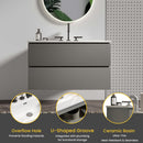 TIA 36" Wall Mount Space Gray Bathroom Vanity by HouseOfZazla